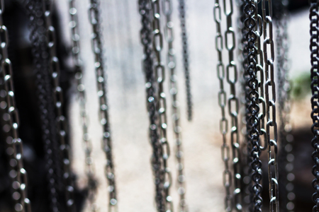 metal chain fade from top look deep with copy space for some ideaの写真素材