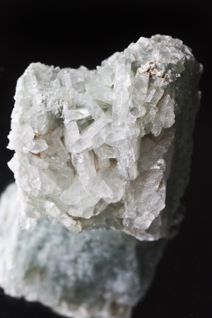 mineral albite  on black backgroundの写真素材