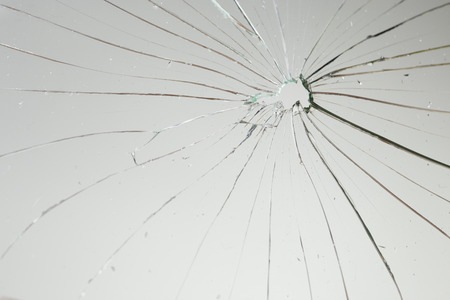 broken horizontal glass white background