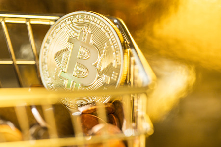 bitcoin currency shopping conceptの写真素材