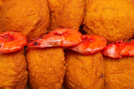 Brazilian traditional dumplings with black-eyed peas and shrimp - Typical food from Bahiaの写真素材