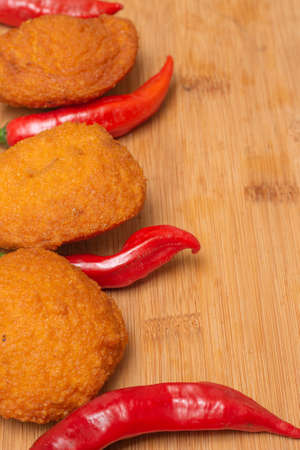 Black-eyed bean and red pepper dumplings - typical food from Bahiaの写真素材