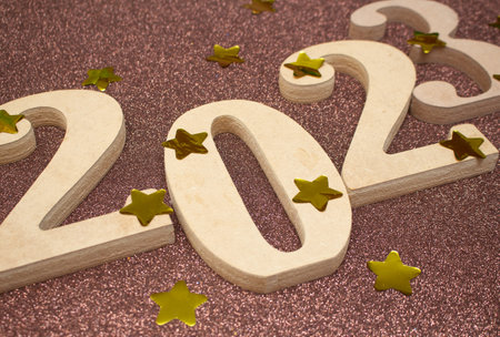 wooden numbers written 2023 - Christmas timeの写真素材