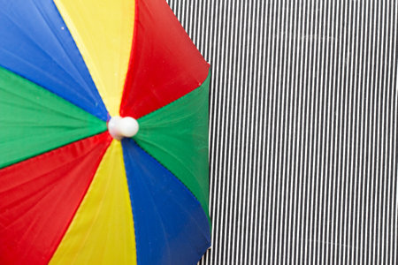 carnival parasol on the black and white backgroundの写真素材