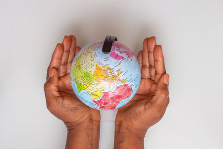 earth globe on hand - earth Dayの写真素材