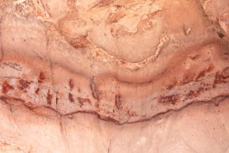 beautiful natural texture of salmon sandstoneの写真素材