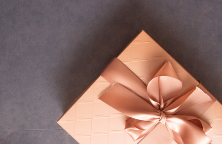 christmas gift on blue backgroundの写真素材