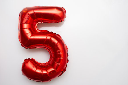 beautiful golden sign written fiveの写真素材