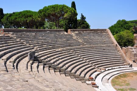Ancient theater in Ostia Antica, Rome, Italy の写真素材