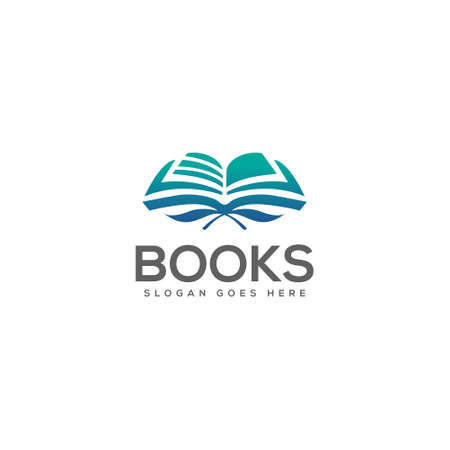 Book logo design. Learning symbol. Education book store vector logo designのイラスト素材
