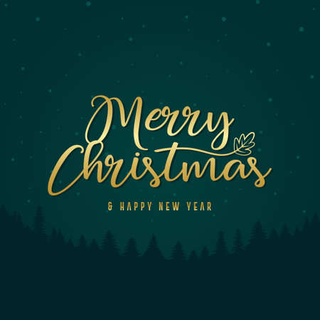 Merry Christmas & Happy New Year. Calligraphy with winter holidays on textured backgroundのイラスト素材