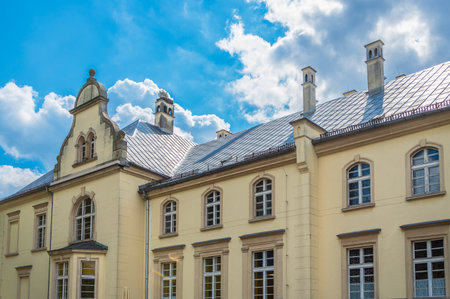 A palace and park complex from the nineteenth eclectic style. Przyszowice, Polandのeditorial素材