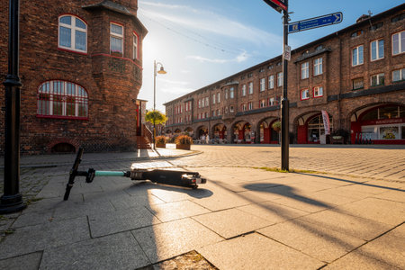 Katowice, Poland - August 05, 2023: Traditional, Silesian district Nikiszowiec. Renovated, old,...