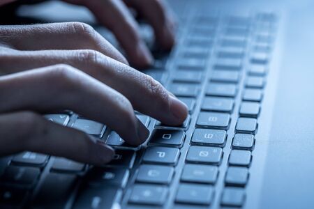 Closeup picture of a black laptop keyboard