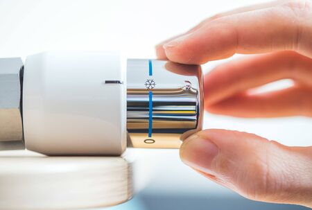 Close up picture of a heat regulator. Off.の写真素材