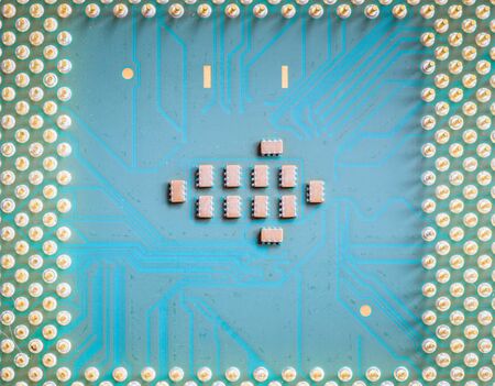 Computer chip cpu, close up; Computer technology.の写真素材
