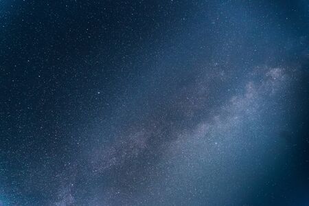 Milky way clear at night, silhouettes of trees