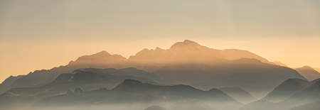 Mountain silhouette in Austria in autumn time