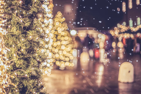 Christmas market in Salzburg, lights and city flairの写真素材