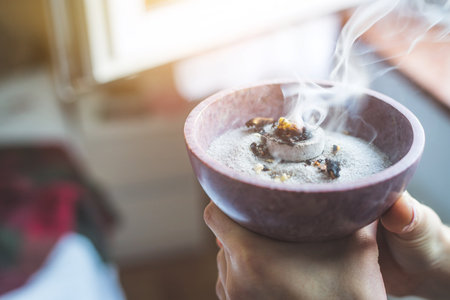 Christmas and New Year's ritual: Traditional esoteric incense, smokeの写真素材