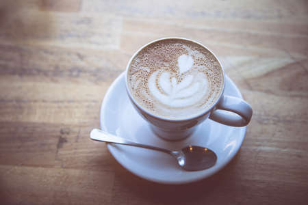 Cup of fresh brewed cappuccino in an Italian cafÃ©の写真素材