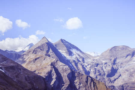 Panoramic picture of the GroÃglockner mountain range in Austria, Summer timeの写真素材