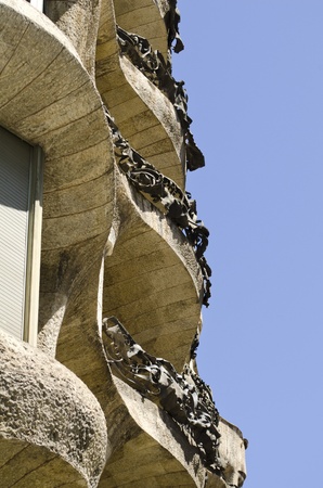 La Pedrera. Casa Mila. Built by Antoni Gaudi. Barcelona. Catalonia. Spain.