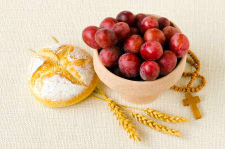 First Holy Communion composition on white background.の写真素材