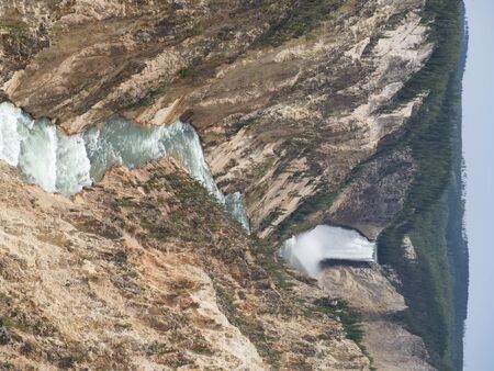 Breathtaking Lower Falls, one of the most photographed attractions at Yellowstone National Park, Wyoming.の写真素材
