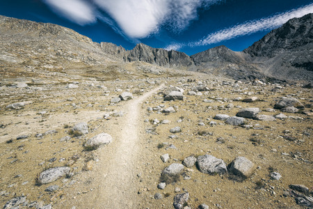 Mountain landscape in the Sierra Nevada mountains, Californiaの写真素材