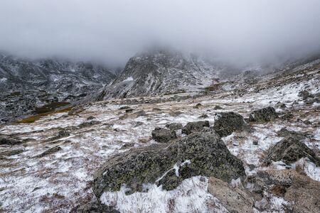 Idyllic fall landscape in the Indian Peaks Wilderness, Colorado, USAの写真素材