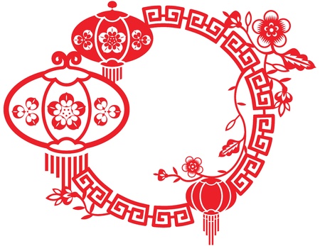 Chinese New Year and Mid Autumn Festival design patternのイラスト素材