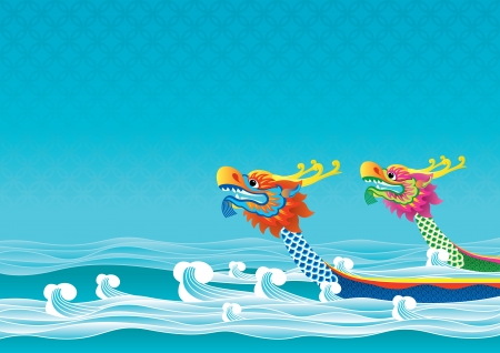 Dragon boat competition is one traditional ceremonies for Tuen Ng Festival のイラスト素材