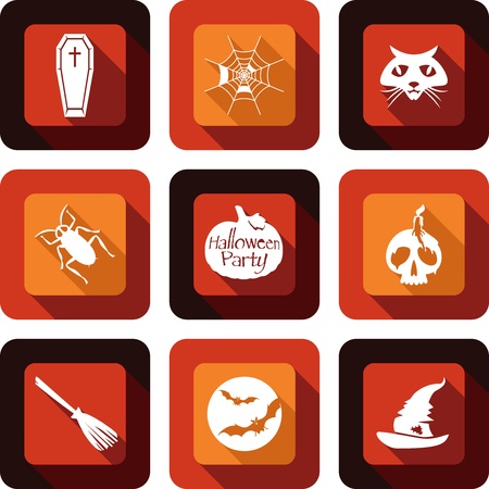 Happy Halloween party icon design setのイラスト素材