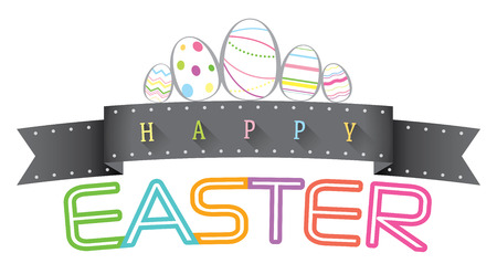 Happy Easter typographic design illustrationのイラスト素材