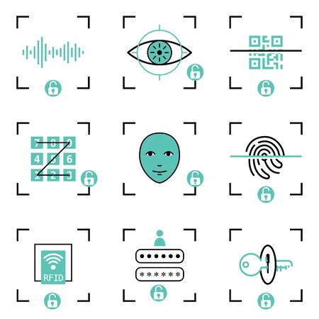 Design set for Security login vector illustrationのイラスト素材