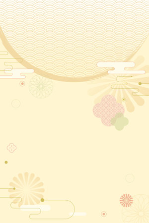 Japanese style background material, illustration of a Japanese-style pattern.のイラスト素材
