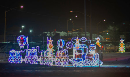 Christmas decorations on the streets of Moscow.の写真素材