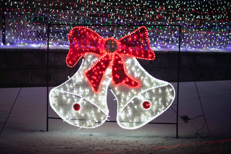Christmas decorations on the street in Moscow, Russia. Decorations on the streets of Moscow.の写真素材