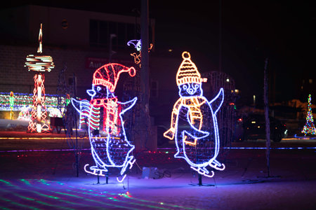 Christmas decoration in the shape of a snowmanの写真素材