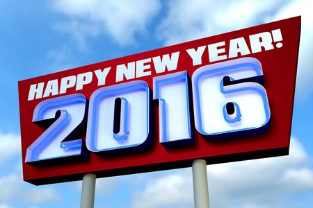 Neon Sign with the message HAPPY NEW YEAR! 2016の写真素材