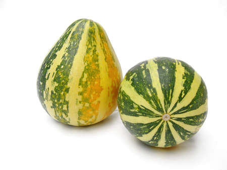 two decorative pumpkinsの写真素材