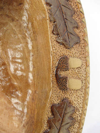 Decorative wooden bowl,ORNAMENT SCULPTURE IN PAINTED WOOD,detailの写真素材