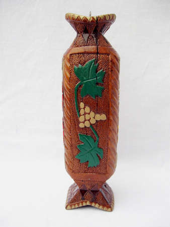 decorative wooden candlestickの写真素材