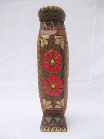 decorative wooden candlestickの写真素材