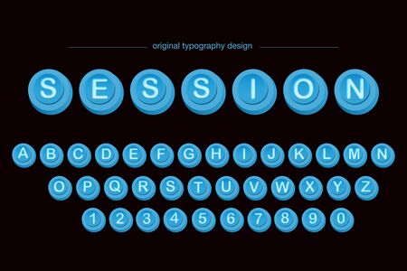 Blue buttons Bold Typography designのイラスト素材