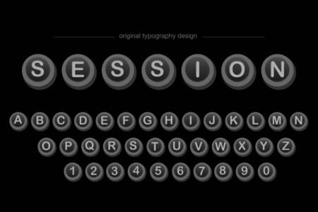 Black buttons Bold Typography designのイラスト素材