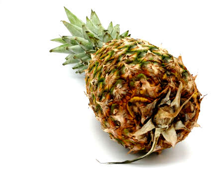 Pineapple isolated on white background. Ananas tropical fruitの写真素材
