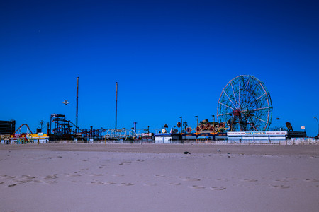 Coney Island in winter, as seen from the beachのeditorial素材
