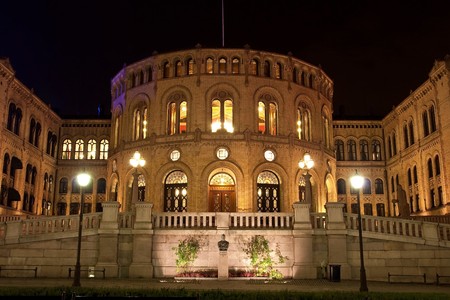 Stortinget Parliament buildingの写真素材